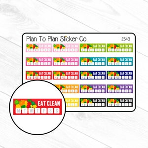 2543~~Eat Clean Boxes Planner Stickers.