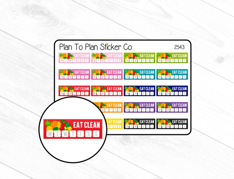 2543Eat Clean Boxes Planner Stickers. image 1