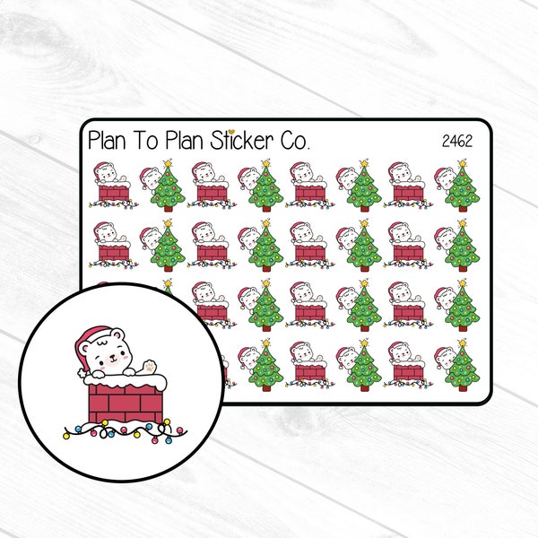 2462~~Christmas Bears Planner Stickers.