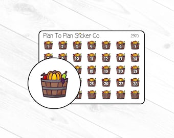 2970~~Fall Date Covers Planner Stickers.