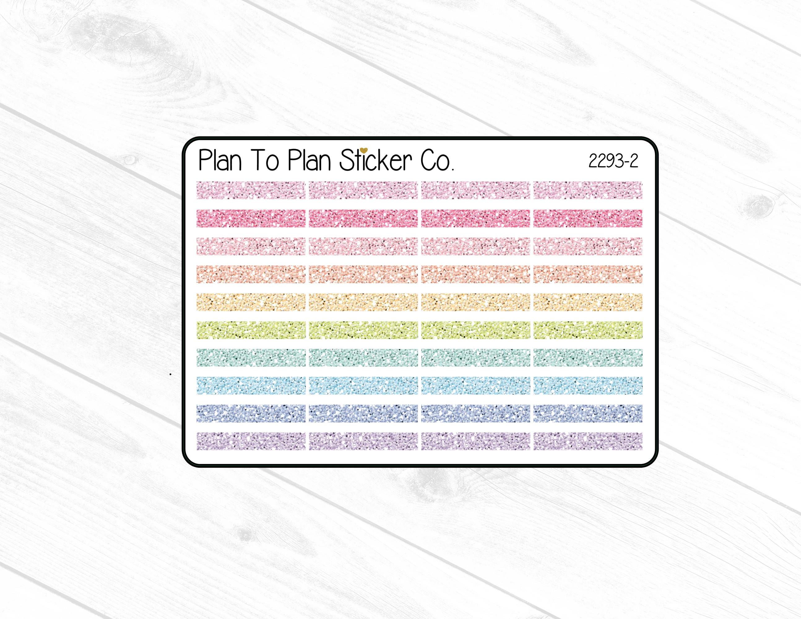 2293-2~~Pastel Glitter Header/Dividers Planner Stickers