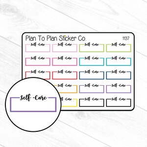 1137~~Self Care Boxes Planner Stickers.