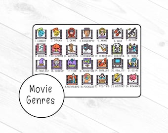 2879~~Movie Genres Planner Stickers.