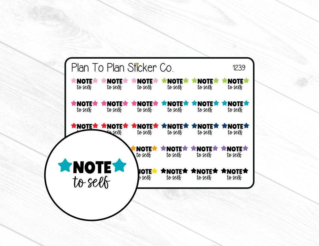1239~~note to Self Planner Stickers - Etsy