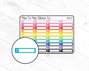 1300-15~~Meal Tracker Icon Boxes Planner Stickers.