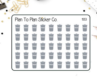 1553~~Trash Day Reminder Planner Stickers.