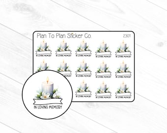 2301~~In Loving Memory Planner Stickers