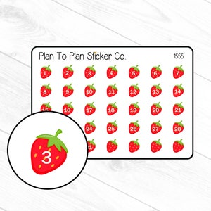 1555~~Strawberry Date Covers Planner Stickers.