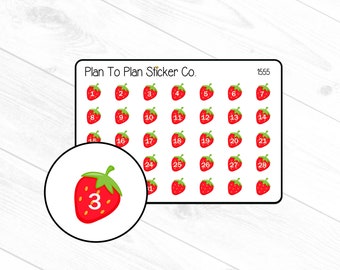 1555~~Strawberry Date Covers Planner Stickers.