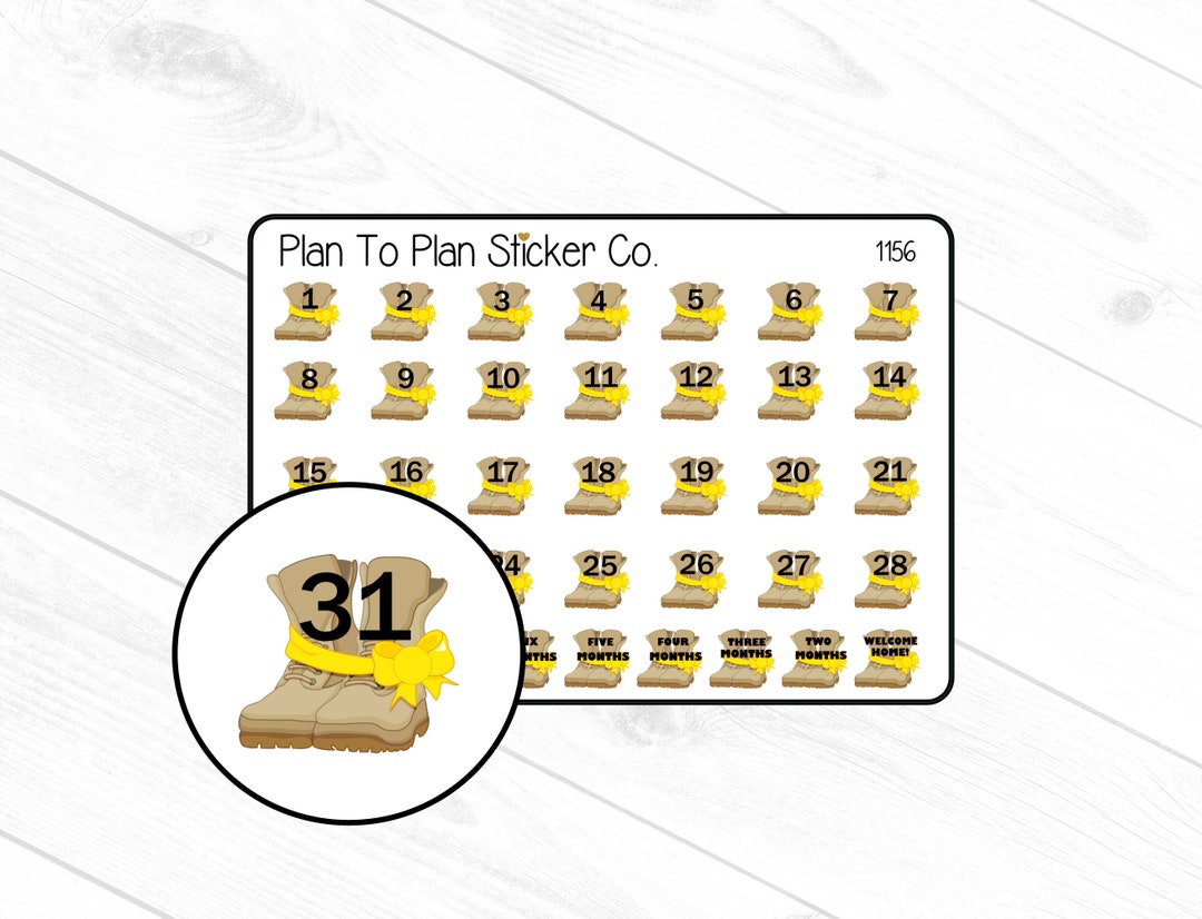 1156~~deployment Countdown Planner Stickers. - Etsy