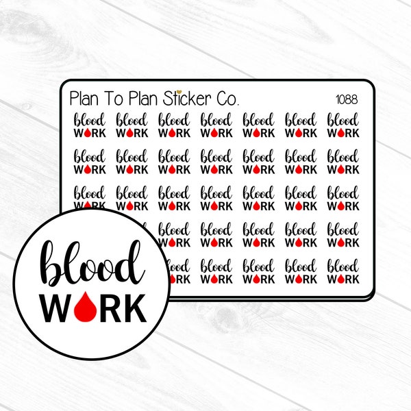 1088~~Blood Work Planner Stickers.