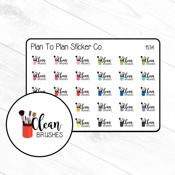 1534~~Clean Brushes Planner Stickers.