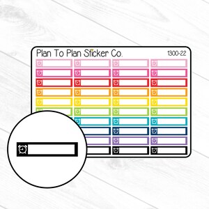 1300-22 Clock Icon Boxes Planner Stickers.