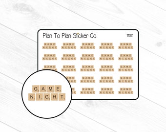 1102~~ Family Game Night  Planner Stickers.