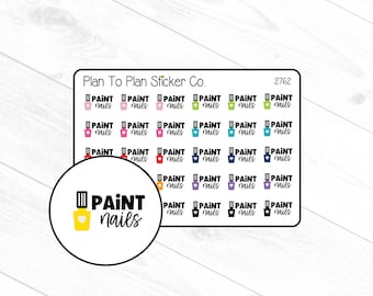 2762~~Paint Nails Planner Stickers.