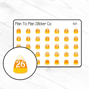 1021~~Candy Corn Date Covers Planner Stickers.