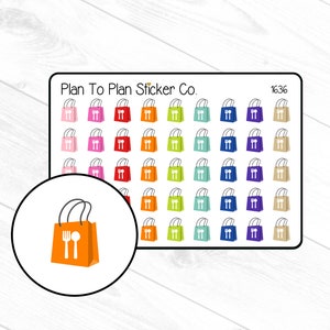1636~~Take Out/Delivery Bag Planner Stickers.