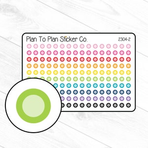 2304-2~~Single Tinted Check Dots Colorful Planner Stickers.