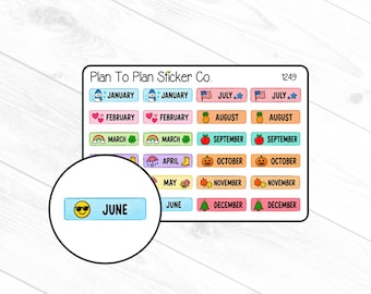 1249~~Months of Year Planner Stickers.