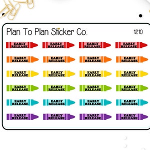 1075~~ Early Release School Tracker Planner Stickers.