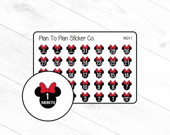 1401~~Disney Vacation Countdown Planner Stickers.