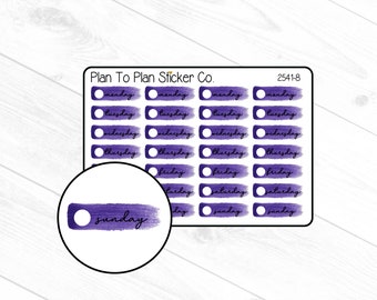 2541-8~~Purple Watercolor Date Cover  Planner Stickers.