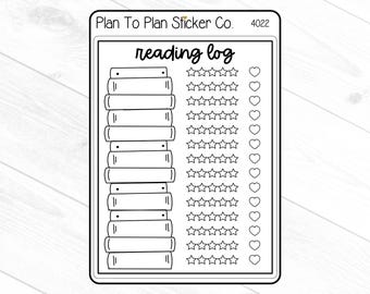 4022~~Reading Log Planner Stickers.