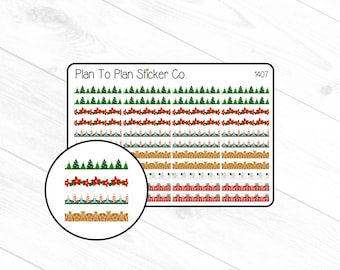 1407~~Christmas Dividers/Borders  Planner Stickers.