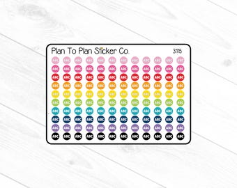 3115~~Custom Mini Initial Dots Planner Stickers