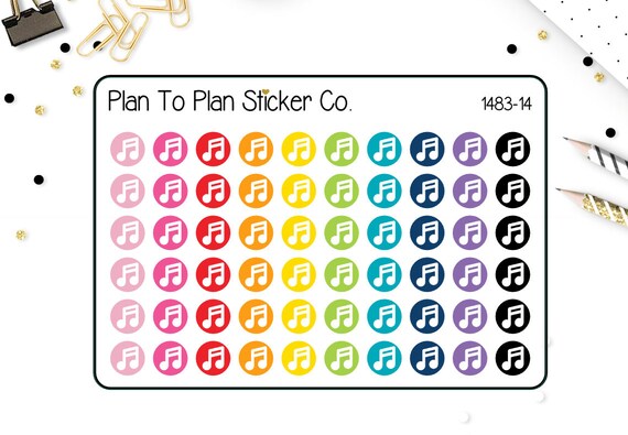 1483-14 Music Icon Planner Stickers. | Etsy