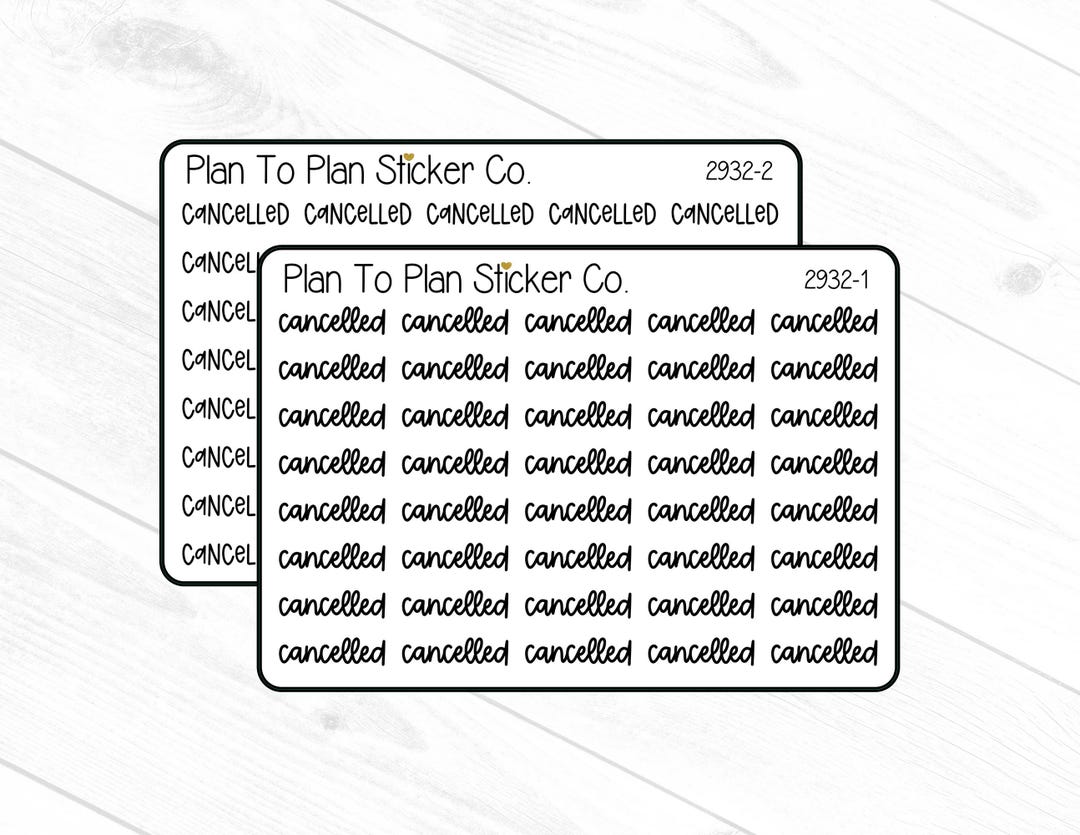 Canceled Script 2932~~cancelled Script Planner Stickers. - Etsy