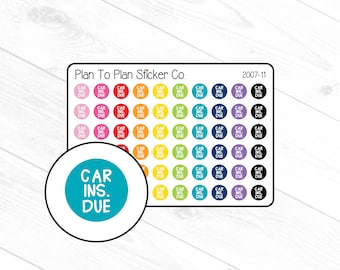 2007-11~~Car Ins. Due Dots Planner Stickers.