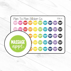 1795-4 Massage Appt. Planner Stickers.