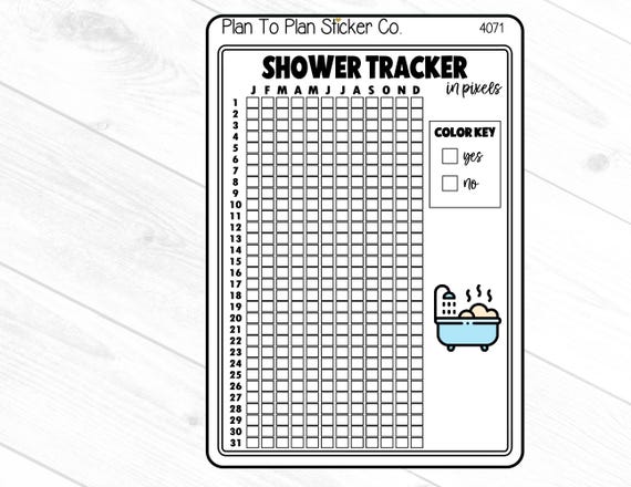4071~~Shower Tracker Planner Stickers.