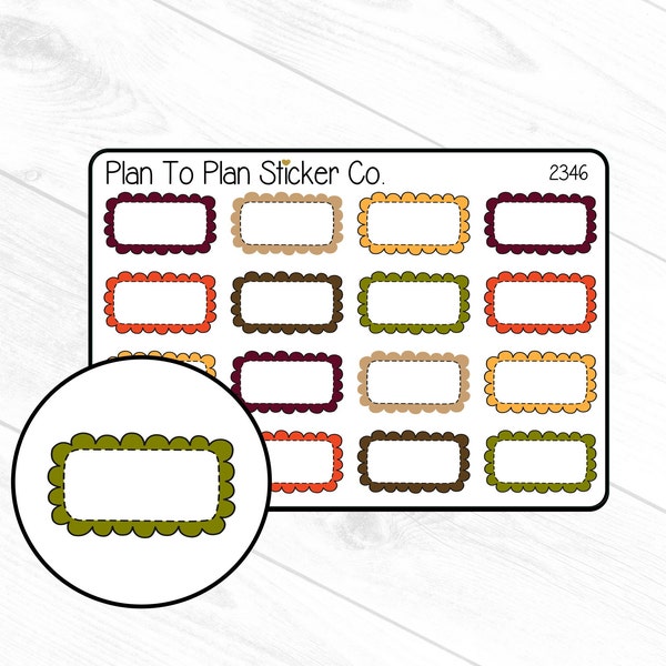 2346~~Fall Scalloped Half Boxes Planner Stickers.