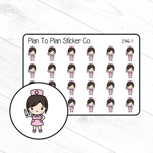 2146~~Nurse Girl Planner Stickers.