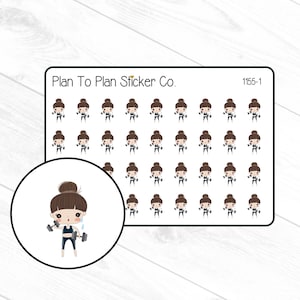 1155~~ Workout Girl Planner Stickers.