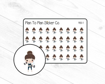 1155~~ Workout Girl Planner Stickers.