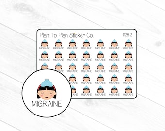 1128-2~~Migraine Tracker Planner Stickers.