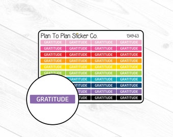 1349-63~~Gratitude Header/Dividers Planner Stickers