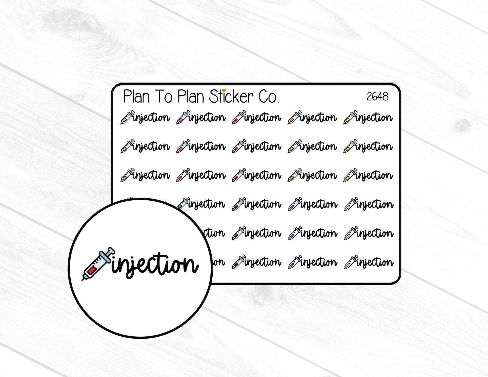2648~~injection Planner Stickers. - Etsy
