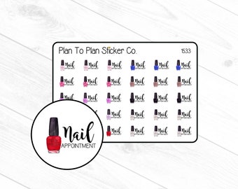 1533~~Nail Appointment Reminder Planner Stickers.