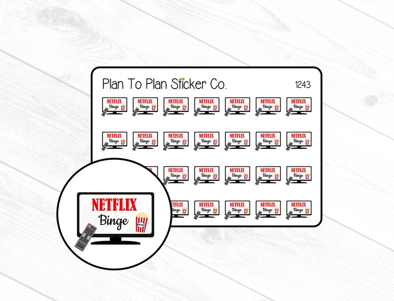 1243Netflix Binge Planner Stickers. image 1