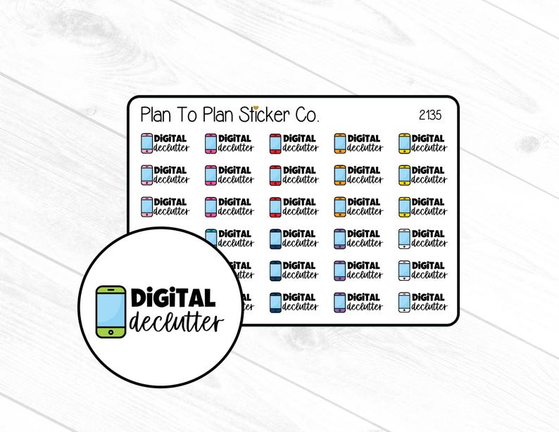 2135~~Digital Declutter Planner Stickers. image 1