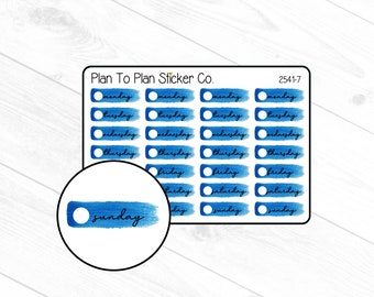 2541-7~~Navy Watercolor Date Cover  Planner Stickers.