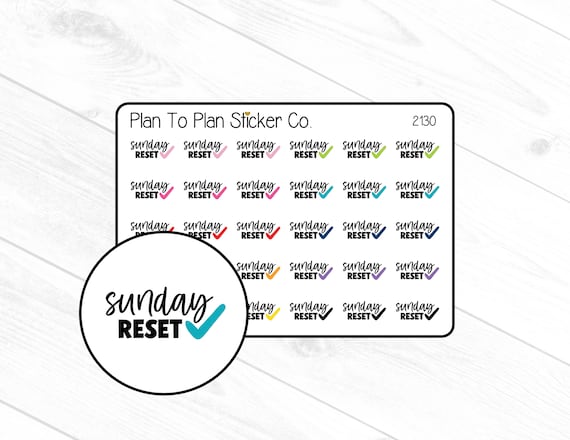 2130~~Sunday Reset Planner Stickers.