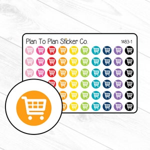 1483-1 Shopping Cart Icon Planner Stickers.