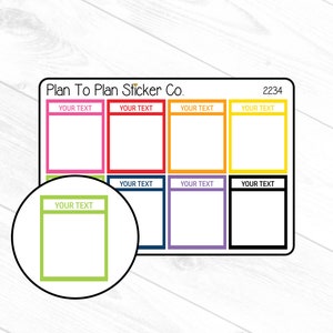 2234~~Custom Text Full Box Trackers Planner Stickers