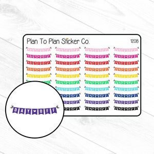 1208~~Day Off Banner Planner Stickers.