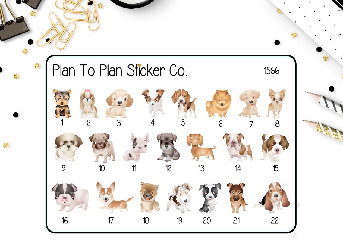 1566Dog Breeds Planner Stickers. | Etsy